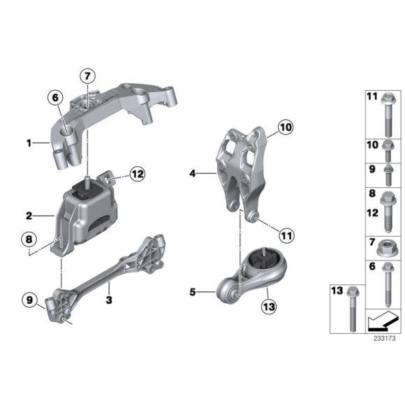 Poduszka silnika prawa MINI R55 R56 R57 R58 R59 R60 E61 One Clubman Cooper - 22116778645