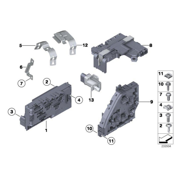Rozdzielacz prądu tylny BMW F01 F02 F06 F07 F10 F11 F12 F13 640 650 M6 518 520 525 528 530 535 550 M5 730 740 750 760 - 61149264