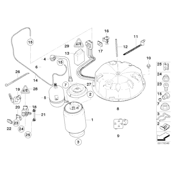 37121095579 Sprężyna pneumatyczna lewa BMW E53 X5 3,0d 3,0i 4,4i 4,8is - 37121095579 - Części oryginalne BMW Łódź | Sklep internetowy BMW