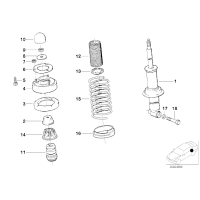 Poduszka amortyzatora tył BMW E24 E32 635CSi 730 735 740 750 - 37121129717