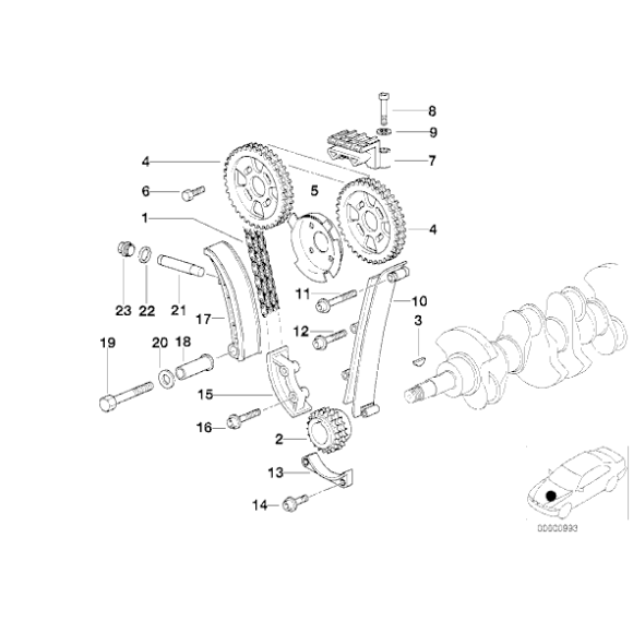 11311247160 Łańcuch rozrządu BMW E30 E36 318is M42 M44 318ti - 11311247160 - Części oryginalne BMW Łódź | Sklep internetowy BMW