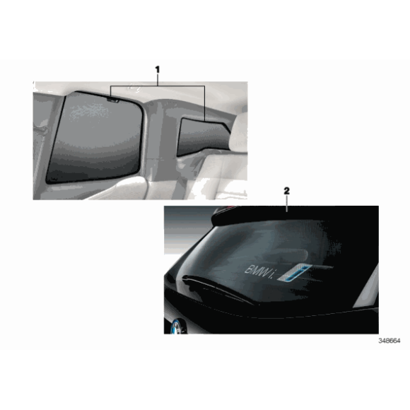 Roleta przeciwsłoneczna bocznych szyb tył BMW I01 i3 60Ah 94Ah 120Ah - 51462349827