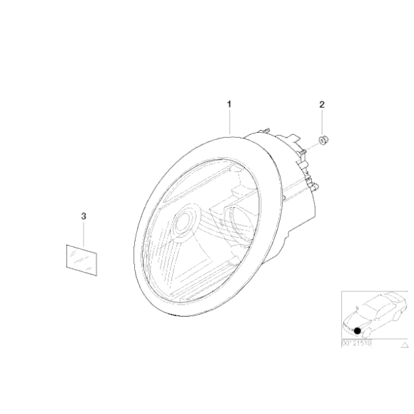 63126911704 Reflektor prawy MINI R50 R53 Cooper One 1,4i 1,6i D - 63126911704 - Części oryginalne BMW Łódź | Sklep internetowy BMW