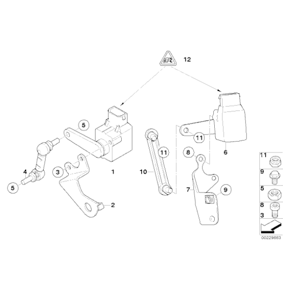 37146784697 Czujnik zasięgu świateł ksenonowych BMW E39 E46 E60 E61 E65 X3 E83 X5 E53 Mini - 37146784697 - Części oryginalne BMW Łódź | Sklep internetowy BMW