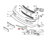 Ramka lampy przeciwmgielnej przód lewa M BMW E39 520 523 525 528 530 535 540 - 51117891421