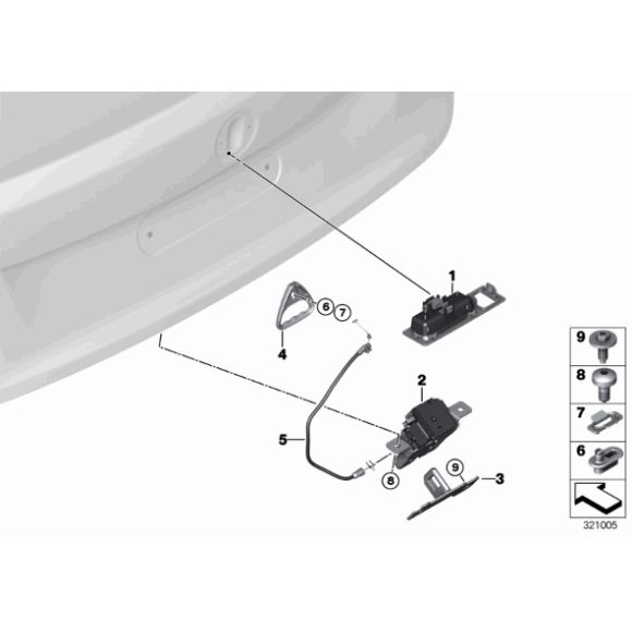 Przycisk otwierania klapy tył BMW F10 F11 F15 F16 X5 X6 F22 F23 F25 F26 X3 X4 F30 F31 F45 F46 F48 X1  - 51247368752
