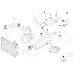 Przewód wąż ukł. chłodzenia górny prawy BMW E39 525d 530d M57 - 11537785018