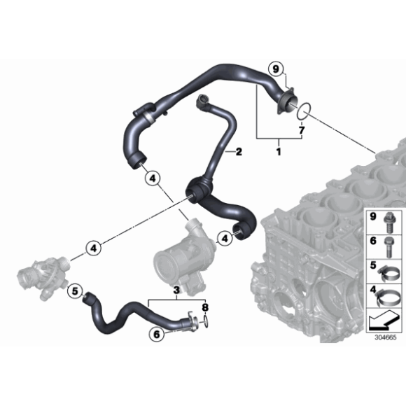 Przewód wąż ukł. chłodzenia BMW F20 F22 F23 F21 F30 F31 F34 F36 F87 M2 435i 335i M235i M135i - 11537598234