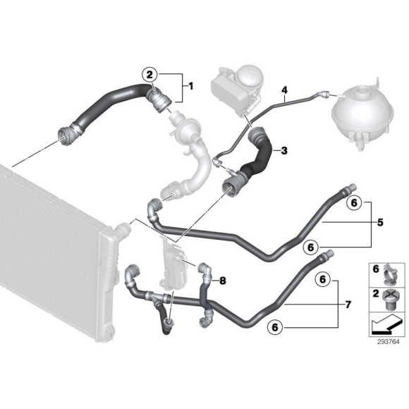 Przewód ukł. chłodzenia BMW F45 F26 X3 X4 18i 20i 20iX 28iX 28i - 17127646155