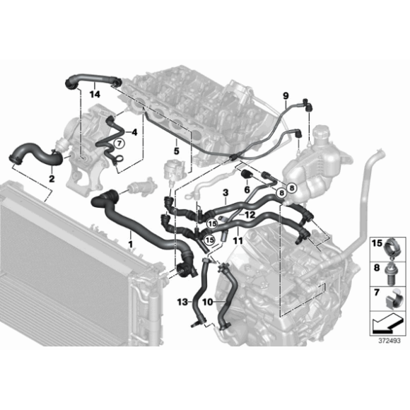 Przewód ukł. chłodzenia BMW F39 X2 F45 F46 F48 X1 MINI F54 F55 F56 F57 F60 - 17127617377