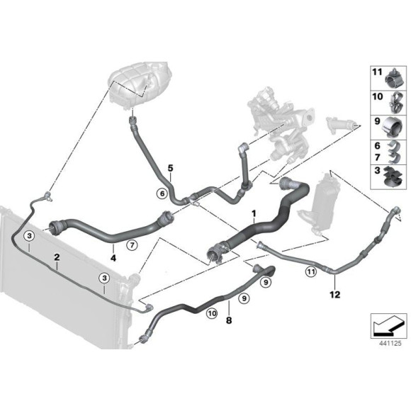 Przewód ukł. chłodzącego BMW F20N F21N F22 F23 F30 F31 F32 F33 F34 F36 114 116 118 120 218 220 225 316 318 320 325 418 420 425 -