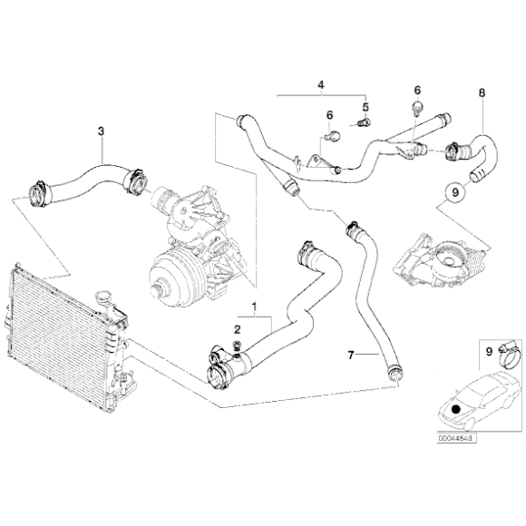 Przewód powrotny wody BMW E38 E39 E46 730d 525d 530d 330d M57 - 11532247681