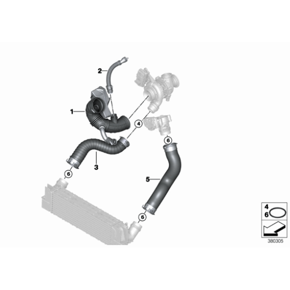 Przewód powietrza z rezonatorem BMW X3 X4 F10 F11 F25 F26 518d 520d - 13718519134