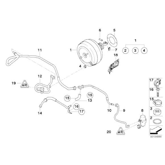 Przewód podciśnieniowy siły hamowania BMW E90 E91 E92 E93 M3 - 34302283606