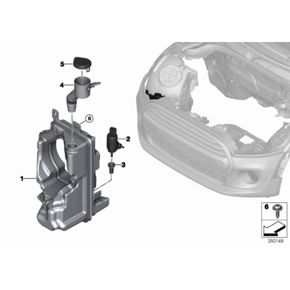61667301628 Przewód płynu spryskiwacza MINI F55 F56 Cooper - 61667301628 - Części oryginalne BMW Łódź | Sklep internetowy BMW