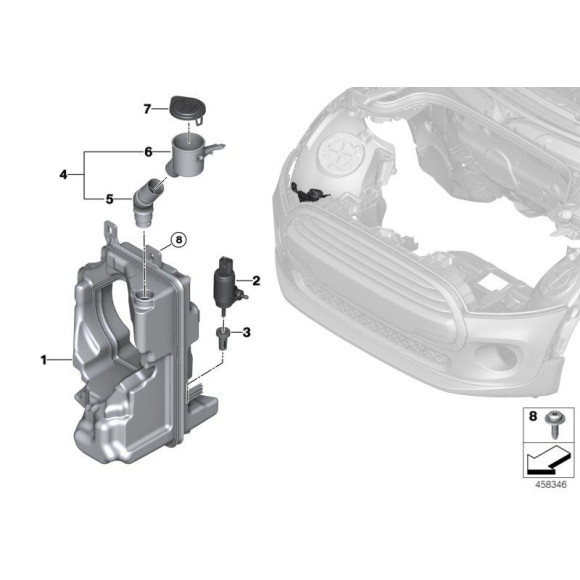 61667301628 Przewód płynu spryskiwacza MINI F55 F56 Cooper - 61667301628 - Części oryginalne BMW Łódź | Sklep internetowy BMW