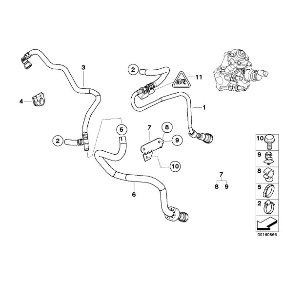 Przewód paliwa dopływowy BMW F10 F11 525d 525dX - 13538509229