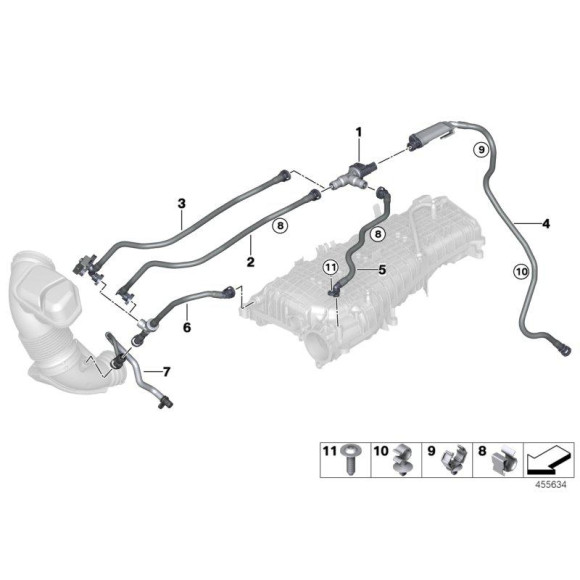 Przewód odpowietrzania zbiornika BMW F20N F21N F22 F23 F30N F31N F32 F36 418i 318i 218i 116i 118i - 13907645854