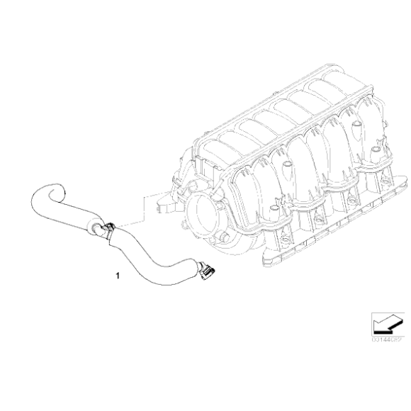 Przewód odpowietrzający skrzynię korbową BMW E60 E61 E63 E64 E65 E70 540i 550i 650i 740i 750i - 11617540610