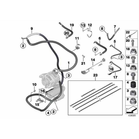 Przewód masowy BMW F01 F02 F06 F07 F10 F11 F12 F13 - 12428643430