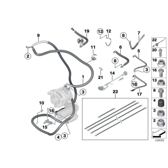 Przewód masowy BMW F01 F02 F06 F07 F10 F11 F12 F13 - 12428643430