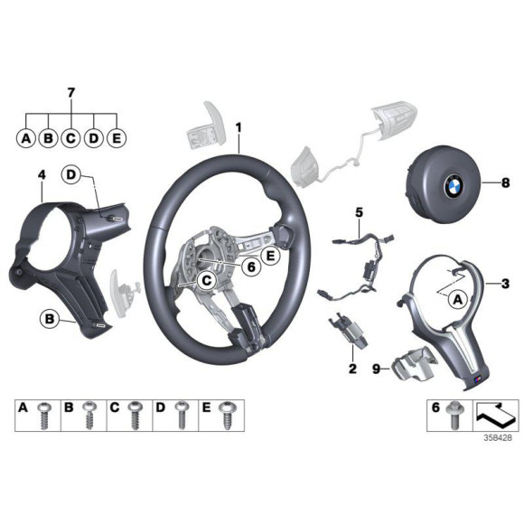 Przewód kierownicy BMW F06 F07 F10 F11 F12 F13 - 32307848330