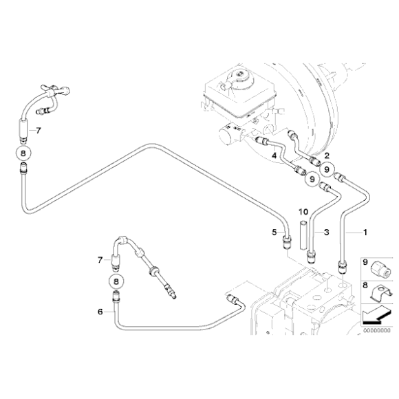 Elastyczny przewód hamulcowy przód BMW E60 E61 E63 520 525 530 523 630 - 34326767390