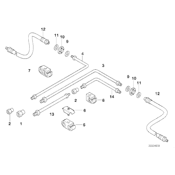 Przewód hamulcowy elastyczny, tylny - 34301165190