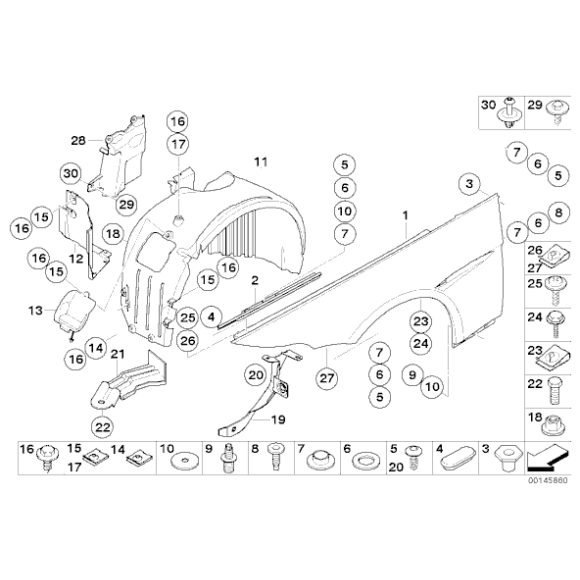 Wzmocnienie ścianki bocznej przód prawe BMW E63 E64 630i 645Ci 650i 635d M6 - 41357070468