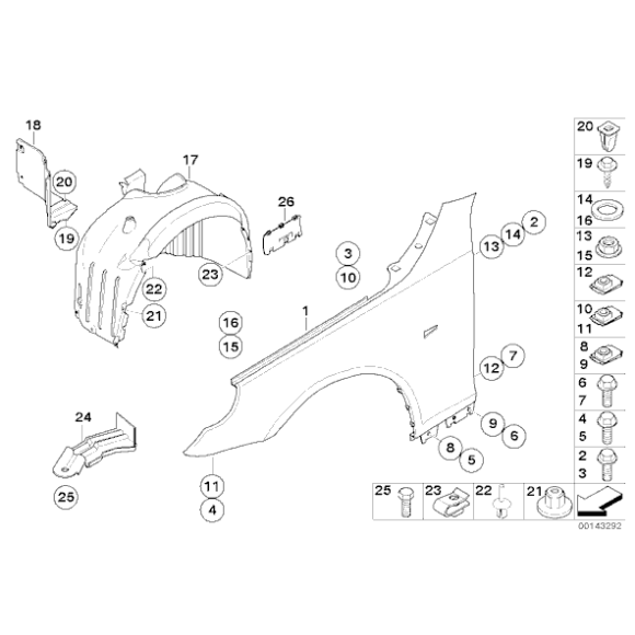 Panel boczny, przedni, lewy - 41357111429