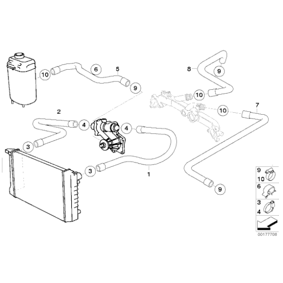 Przewód układu chłodzenia BMW E38 E39 730i 735i 740i 535i 540i M60 M62 - 11531741409