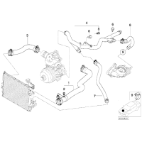 Przewód wąż układu chłodzenia lewy górny BMW E46 330d 330xd M57 - 11532247849