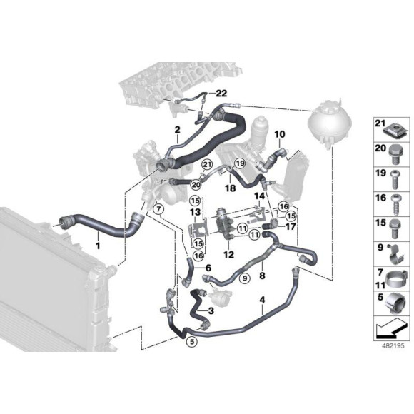 Przewód głowicy cylindrów BMW F10 F11 F15 F20 F21 F25 F26 F30 F36 G11 G30 G31 - 11538514456