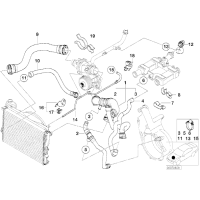 Przewód elastyczny układu chłodzenia BMW E38 740d M67 - 11532249863