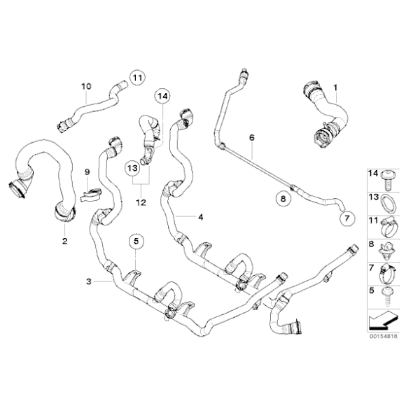 Przewód chłodnicy BMW E82 E88 135i MCoupe E90 E92 E91 E93 335i 335xi - 17127540127
