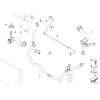Przewód odpowietrzający zbiorniczka chłodnicy BMW E65 E66 730i 735i 745i M54 N52 - 17127508012
