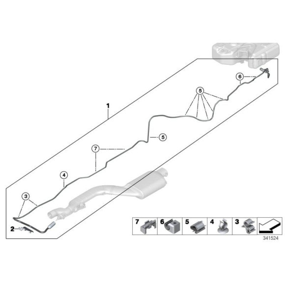 Przewód dozujący SCR BMW F07N 535dX - 16197315946
