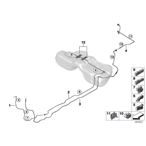 Przewód dopływu paliwa BMW G11 G12 G12N 740iL 750iL 760iL - 16127386633