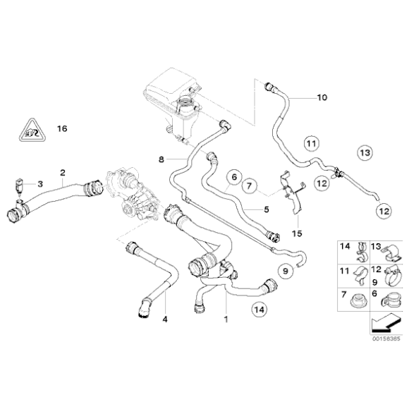 Przewód chłodnicy od pompy wody BMW E65 E66 735i 745i - 17127508010