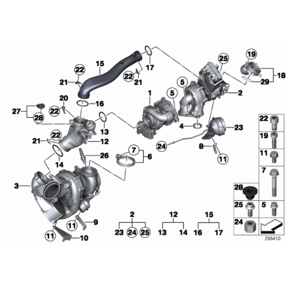 Przepustnica dodatkowa BMW E70N E71 X5 X6 F01N F10 F11 F15 F16 M50dX 750dX M550dX - 11658506398