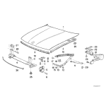 41611973390 Sworzeń otwierania maski BMW E34 518i 520i 525i 524td 530i 540i M5 - 41611973390 - Części oryginalne BMW Łódź | Sklep internetowy BMW