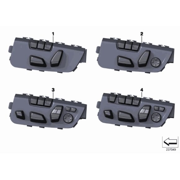 Przełącznik regulacji fotela prawy BMW F06 F06N F12 F13 640i 640d 650i M6 prod 07.2014r - 61319315938