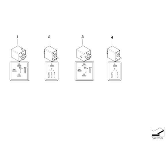 Przekaźnik, czarny BMW E81 E82 E85 E86 E87 E90 E91 E93 - 61366919112