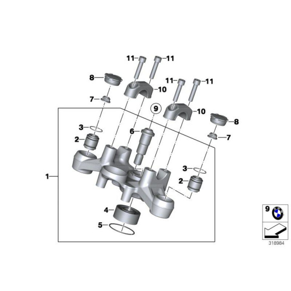 Przegub mostka BMW K50 K51 K52 R1200GS R1250GS R1200RT R1250RT - 31428545296
