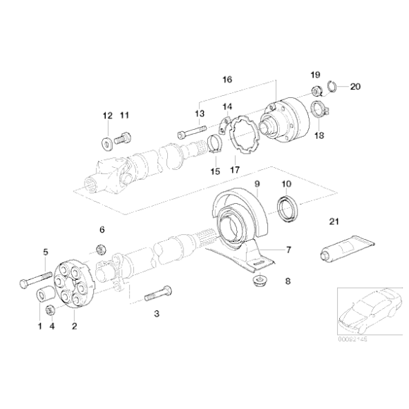 Przegub elastyczny wału E46 E39 X5 - Oryginał BMW - 26117511454