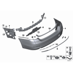 Prowadnica zderzaka tył lewa BMW F32 F33 F36 418 420 425 428 430 435 440 - 51127285561