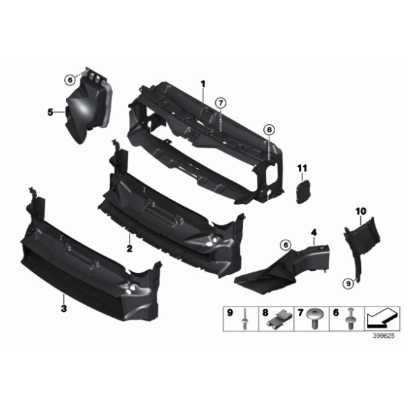 Prowadnica powietrza chłodnicy wody BMW F32 F33 F36 418 420 425 428 430 435 440 - 51747290610