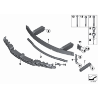 Połączenie wspornik belki zderzaka przód prawy BMW F01 F06 F07 F10 F11 F12 F13 - 51117158894