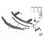 Połączenie wspornik belki zderzaka przód prawy BMW F01 F06 F07 F10 F11 F12 F13 - 51117158894
