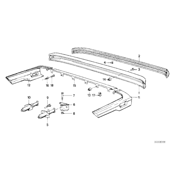 Klamra mocowanie listwy zderzaka BMW E12 E21 E23 E24 E3 E30 E9 - 51111838076